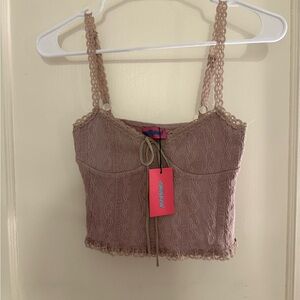 Edikted Mauve Lace Trim Chemise